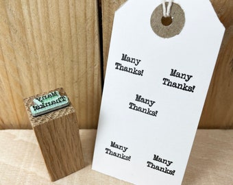 Many thanks stamp, thank you stamp, card message stamp, mini thank you stamp, thanks stamp