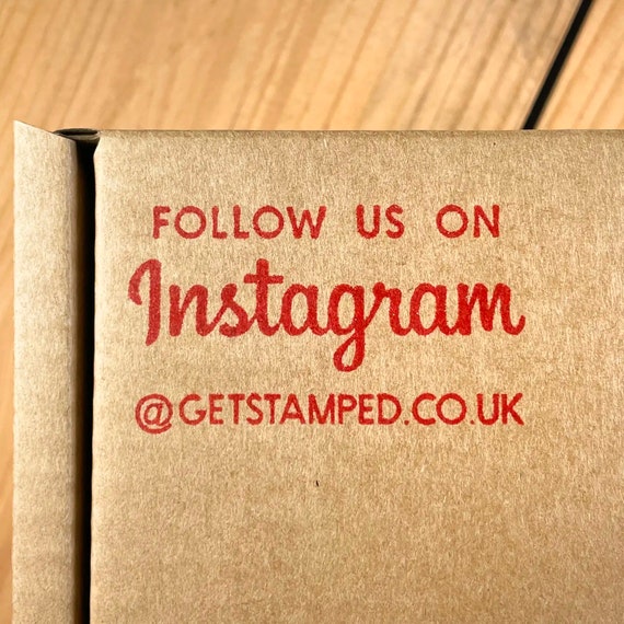 Instagram stamp, follow us stamp, business packaging stamp, social media stamp