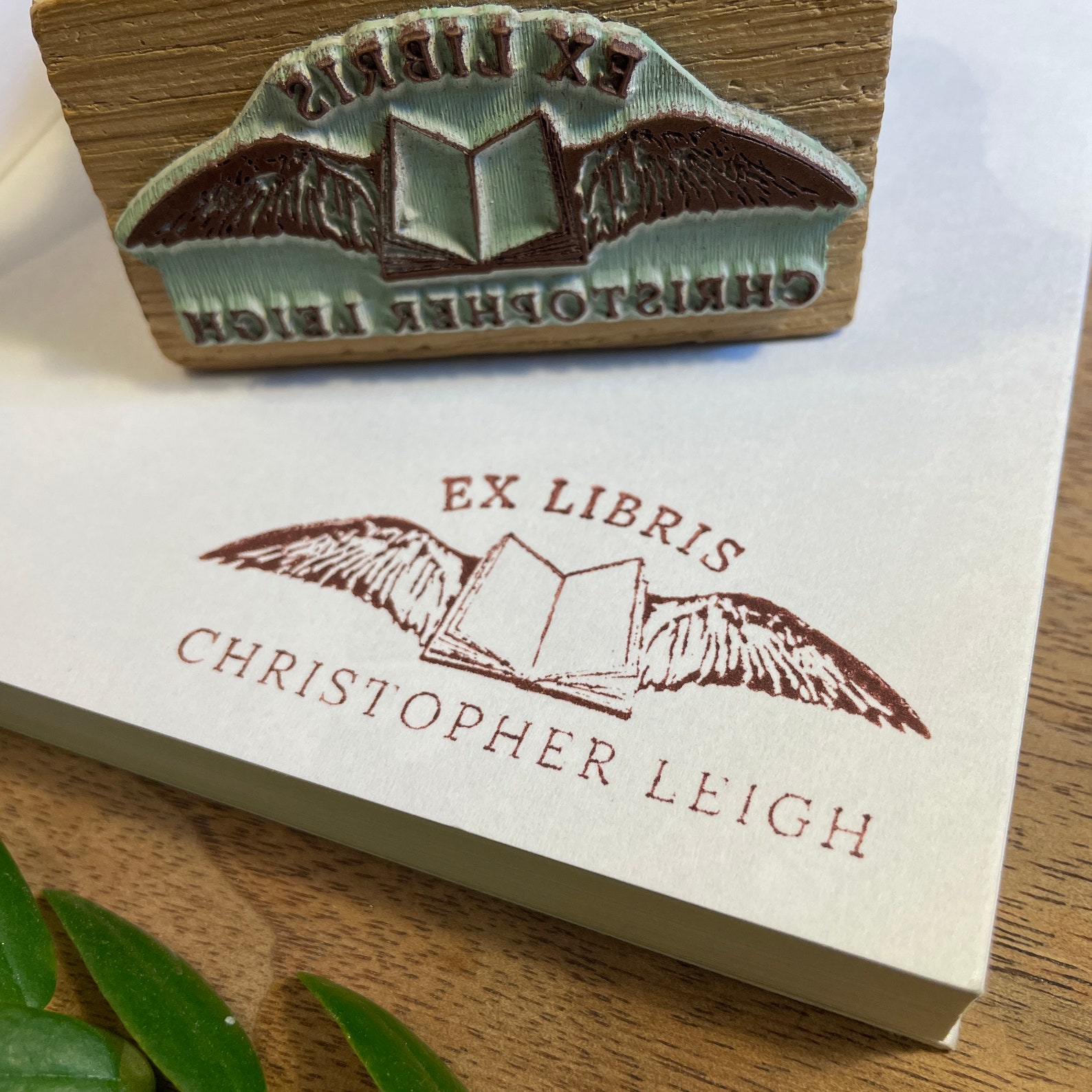 Ex Library Ex Libris Stamp - Flying Book | From the Library of Stamp ...