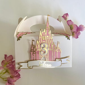 Princess favor boxes, princess castle favor box, royal birthday party, princess birthday party, Cinderella castle favor box