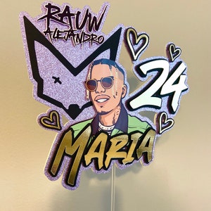 Topper de pastel de Rauw Alejandro, fiesta de cumpleaños de Rauw alejandro, decoración de fiesta de Rauw alejandro