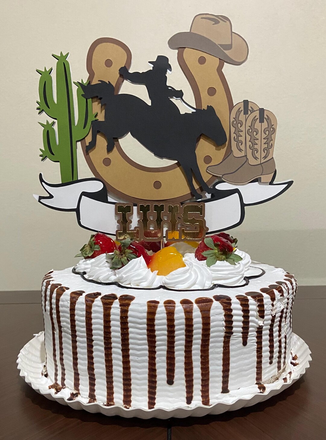 Cowboy Rodeo Cake Topper, Western Horse Boot Horseshoe Decoration - Etsy