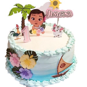 Baby Moana cake topper, Moana cake decoration set, Moana 3D cake decor