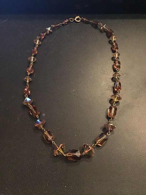Sale ! Vintage faceted crystal beaded Necklace - … - image 4