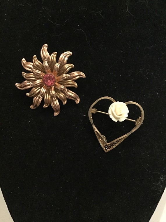 SALE Vintage Gold Filled Brooches Pin Signed Van Dell