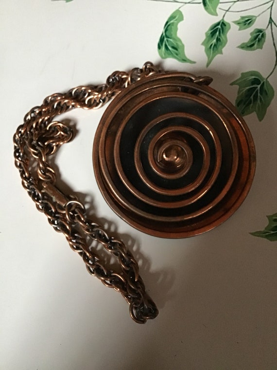 SALE ! Vintage 1960’s Modernist Copper Pendant nec