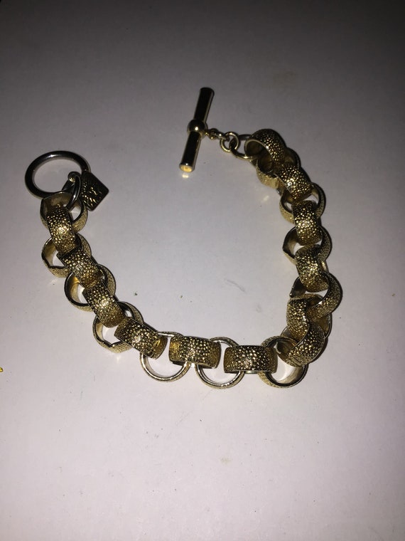 SALE ! Ann Klein gold tone bracelet - link - 1980… - image 2