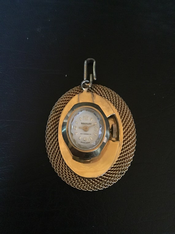 SALE ! Vintage Swiss Made Watch Pendant - Bradley 