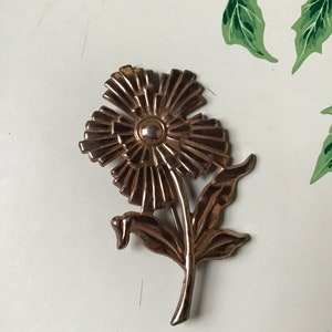 SALE ! Vintage Sterling flower  Pin - brooch - 1940’s - 1950’s - gold vermeil - signed SB  - mid century - jewelry - estate