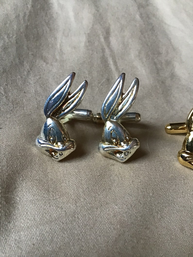 estate set Sale lot Looney Tunes 2 Pairs Vintage Bugs Bunny Cuff Links jewelry
