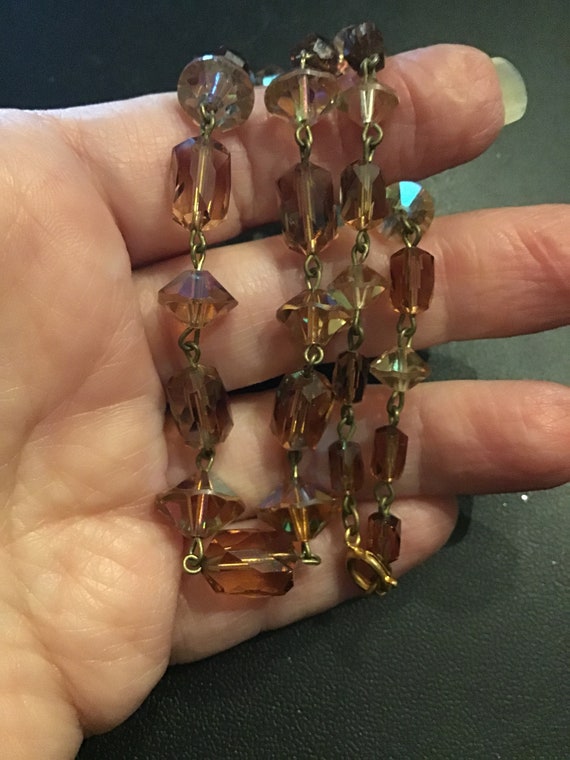 Sale ! Vintage faceted crystal beaded Necklace - … - image 1