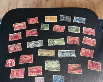 SALE - Lot of Old U.S.Stamps - antique  - vintage -  Airmail - parcel.post - postage stamps - United States  - estate