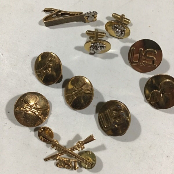 SALE ! Lot of Vintage Military Pins - Cuff links - Army  - cufflinks -  estate