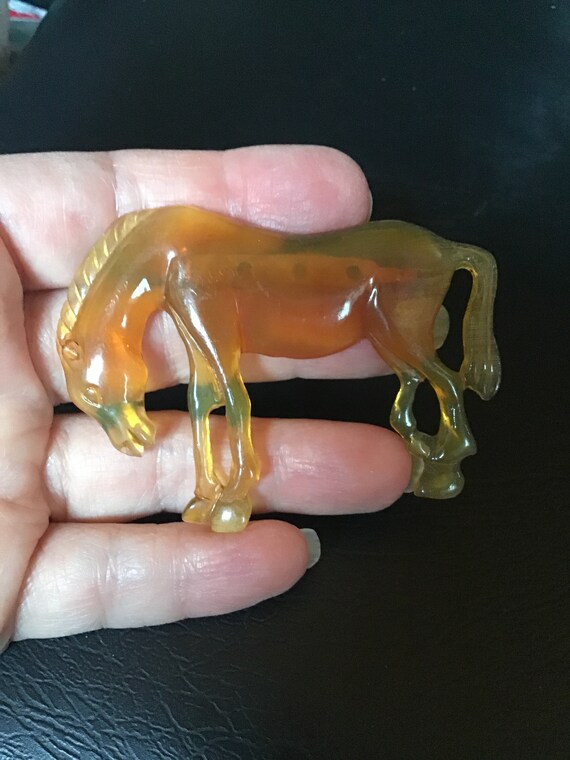 SALE ! Vintage Lucite Horse pin - brooch - animal 