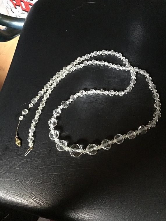 SALE ! Long antique rock crystal beaded necklace … - image 2