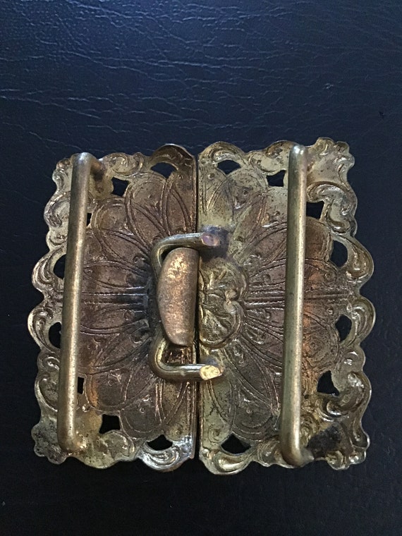 SALE ! Antique Enameled Buckle - filigree - belt … - image 3