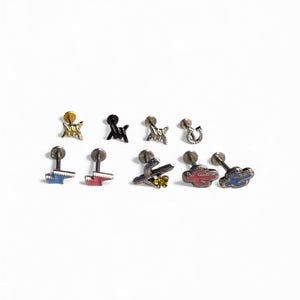 16G Flatback Knorpel Ohr-Piercings 9er Packung- Einzeln