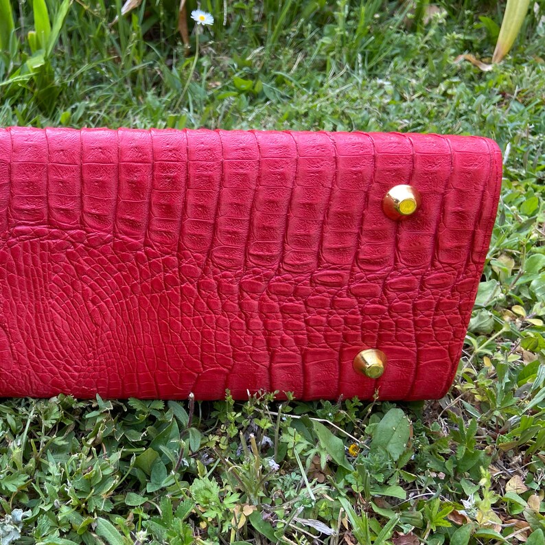 Handcrafted handbag in WAX fabric and synthetic leather / produced in Ivory Coast / women's bag in synthetic leather and wax fabric image 7
