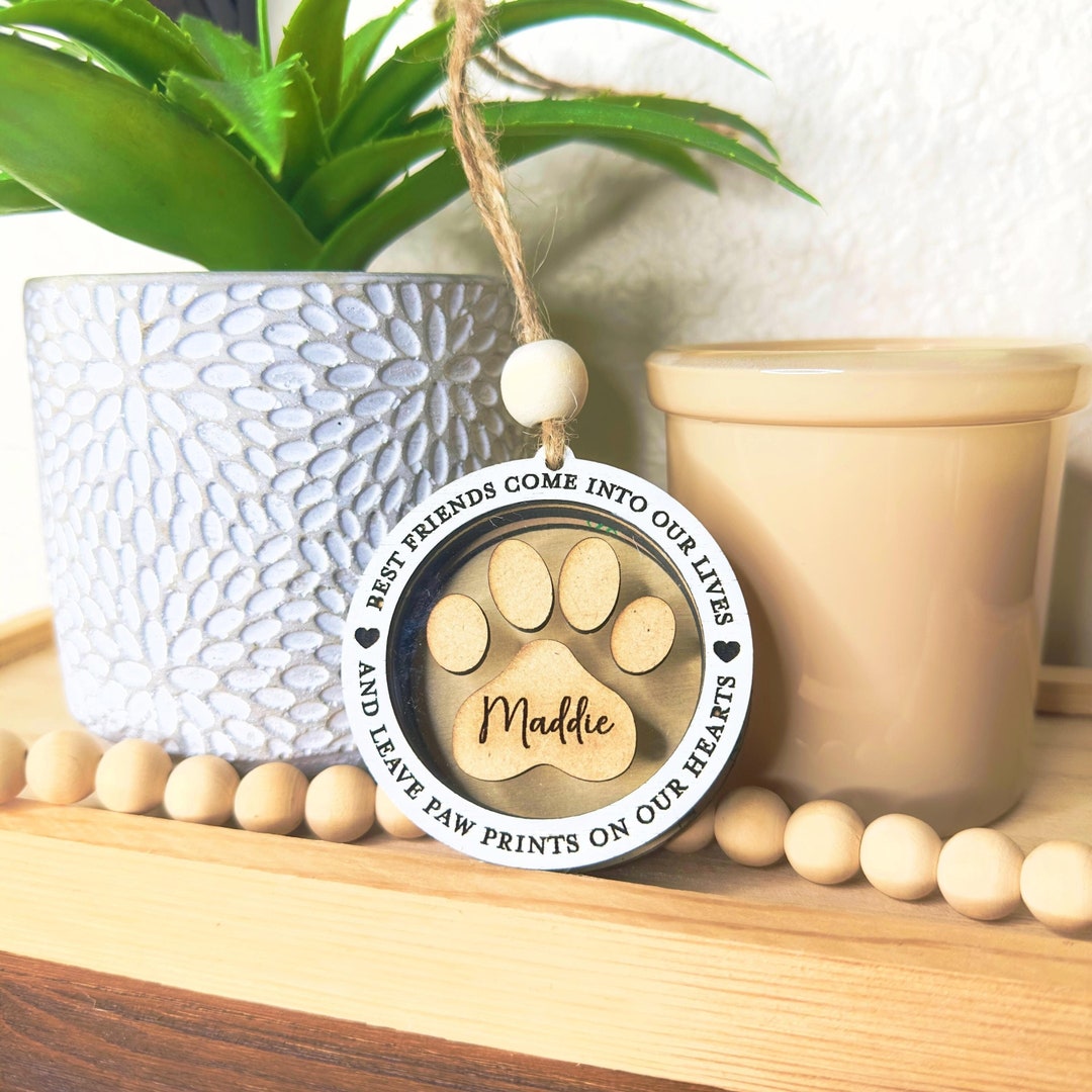Personalized Pet Memorial Ornament: Fillable Paw Print Keepsake - Etsy