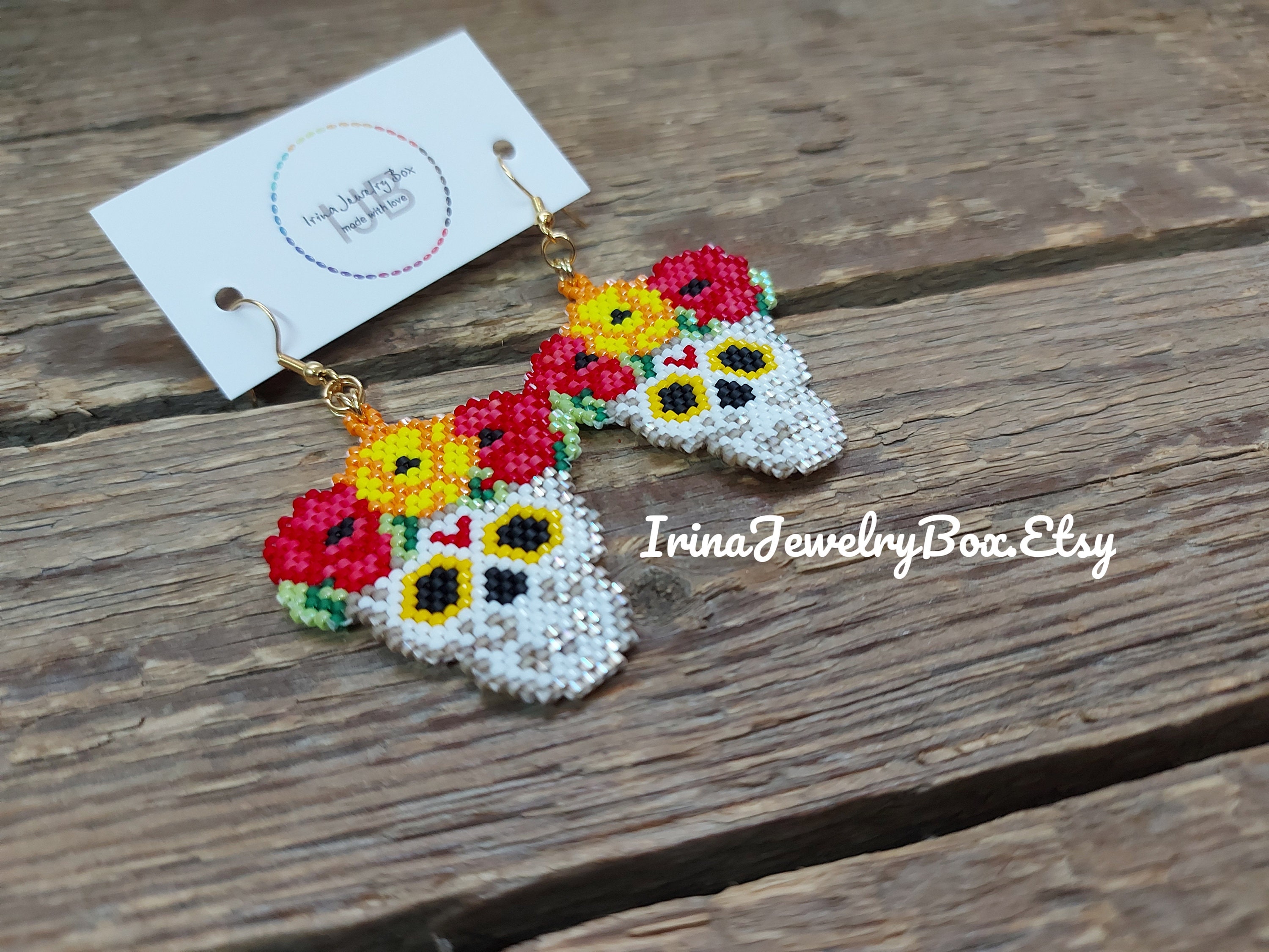 NET TOYS Sugar Skull Ohrringe - Tag Der Toten Style | Kamee Totenkopf Ohrstecker | Dia De Los Muertos Damenohrringe
