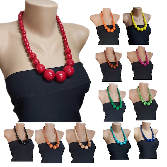 Collier En Perles De Bois - Style Naturel Et Léger - Occasion En Excellent état