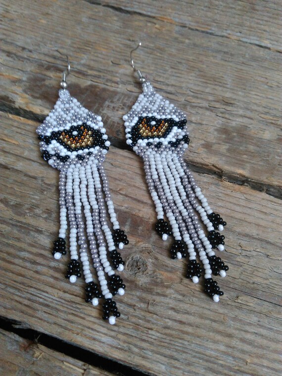 Beaded wolf best sale earrings