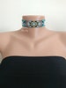 Beaded Choker necklace,Turquoise Seed bead choker,Artisan beaded choker,Beadwork hand wowen necklace,Tribal choker,Handmade jewelry 