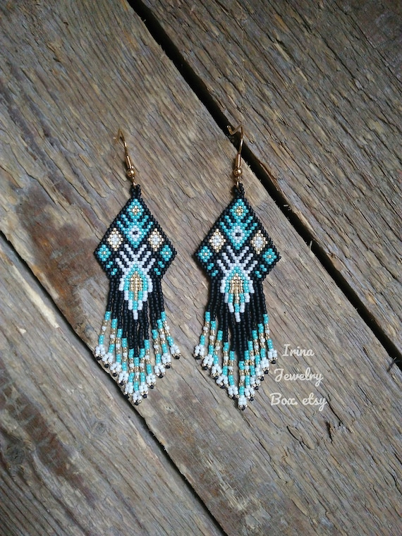 Turquoise fringe earrings deals