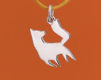 Gold Fox Anhänger in Silber 925 - Volpetta Geschenkidee - Fuchs Halskette - handgemachte Tier Anhänger - Geburtstagsgeschenk