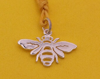 Pendentif abeille, pendentif abeille en argent 925 fait main - personnalisable avec gravure - pendentif animal belle idée cadeau