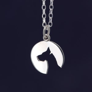 Great Dane pendant in sterling silver - dog tag Dobermann - customizable animal pendant - puppy charm - animal pendant