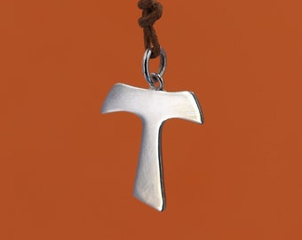 TAU pendant in silver, gift idea - religious symbol pendant - men's jewelery - unisex pendant