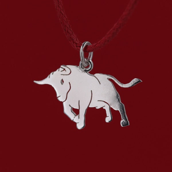 Pendentif Taureau argenté, idée cadeau - Signe zodiacal de pendentif Taurus - bijou pour hommes - pendentif unisexe