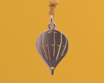 Hot air balloon - customizable sport pendant - unisex pendant gift idea - pendant with cord - sport jewelry