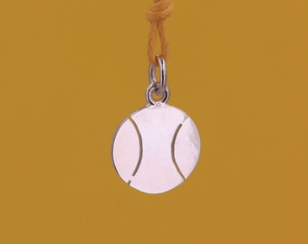 Tennis ball silver pendant, gift idea - sport pendant - customizable - men's jewelry - unisex pendant