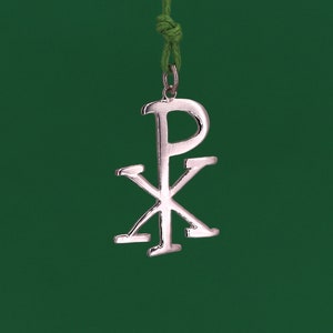 Colgante en plata 925, monograma de Cristo - Chi Rho - Crismón - Cristianismo - Símbolo religioso - Hecho a mano - Idea de regalo