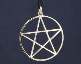 Handmade sterling silver pendant, symbol of Pentacle - Pentagram - Pentalfa - Pagan Symbol - Talisman - Venus symbol - symbol five elements