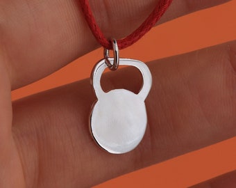 Gym weight pendant - customizable sport pendant - men's pendant gift idea - pendant with cord - men's jewelery - unisex
