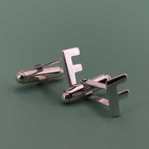 Gemelos con letra de plata 925 - hechos a mano - personalizables - mecanismo de ajuste - Idea de regalo
