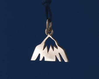 Sterling silver summit pendant - mountain pendant - snowy mountain charm - gift idea pendant