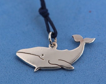 Pendentif baleine, pendentif cachalot en argent 925 fait à la main - personnalisable avec gravure - pendentif poisson