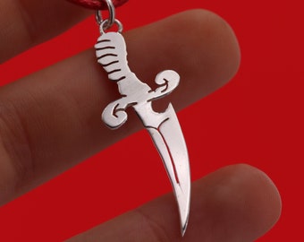 Handmade dagger pendant in sterling silver - Old School style Tattoo - tattoos - unisex - knife pendant - man pendant - gift idea no nickel