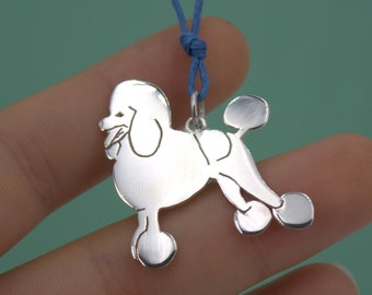 Poodle pendant in sterling silver - animal lovers gift idea - silver dog - customizable - poodle dog