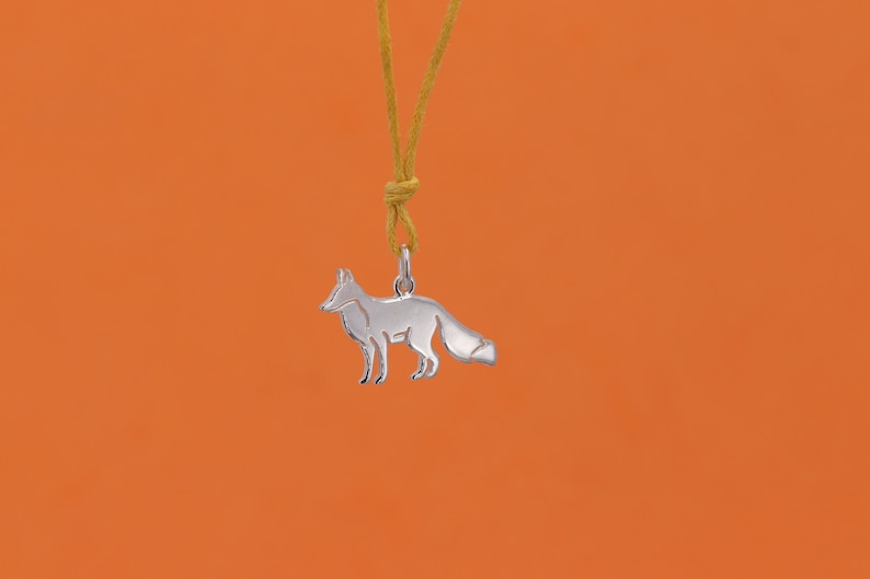 Pendentif renard en argent 925 Idée cadeau petit renard Collier renard pendentif animal fait main cadeau anniversaire image 4