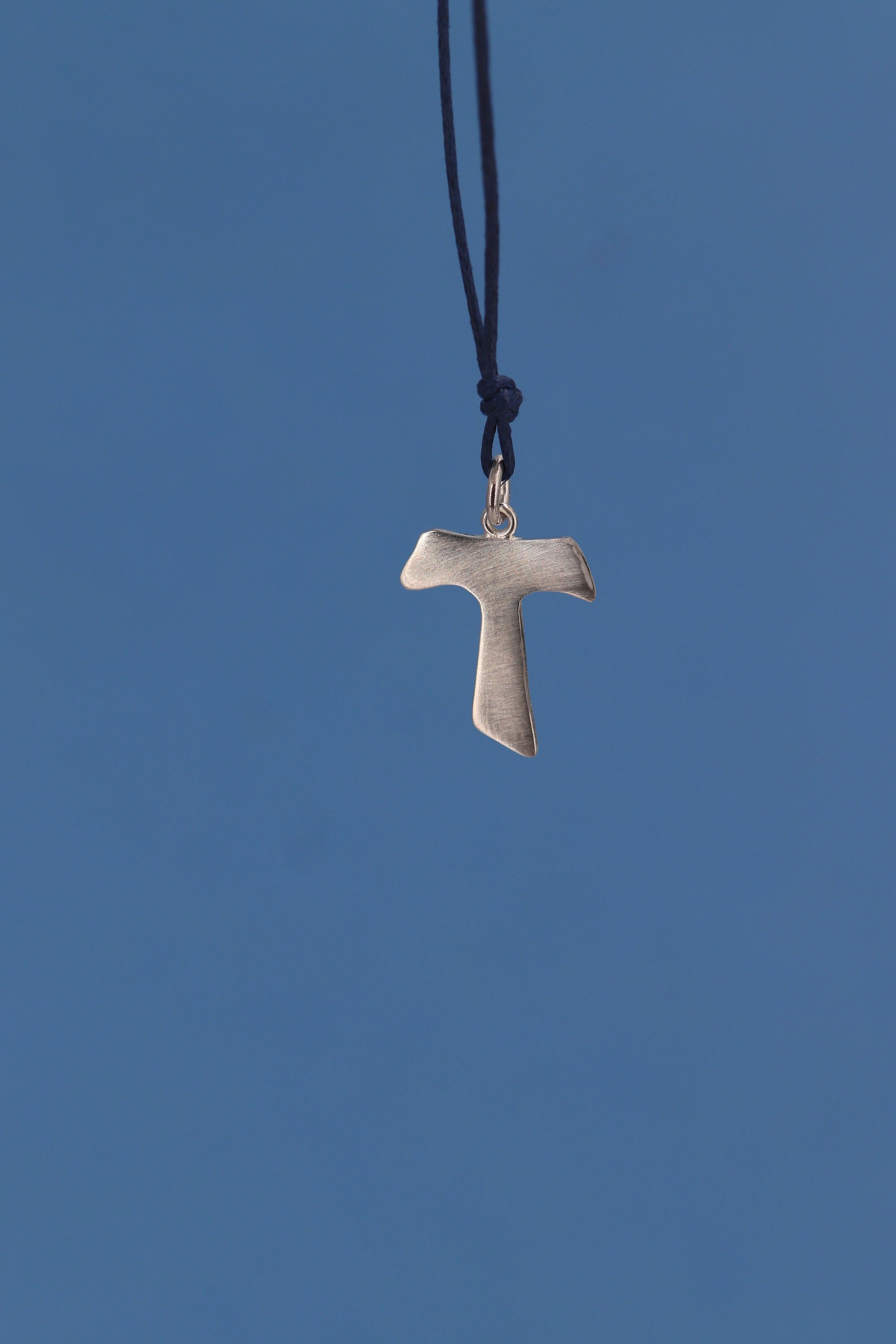 TAU pendant in opaque silver, gift idea - religious symbol pendant - men's jewelery - unisex pendant
