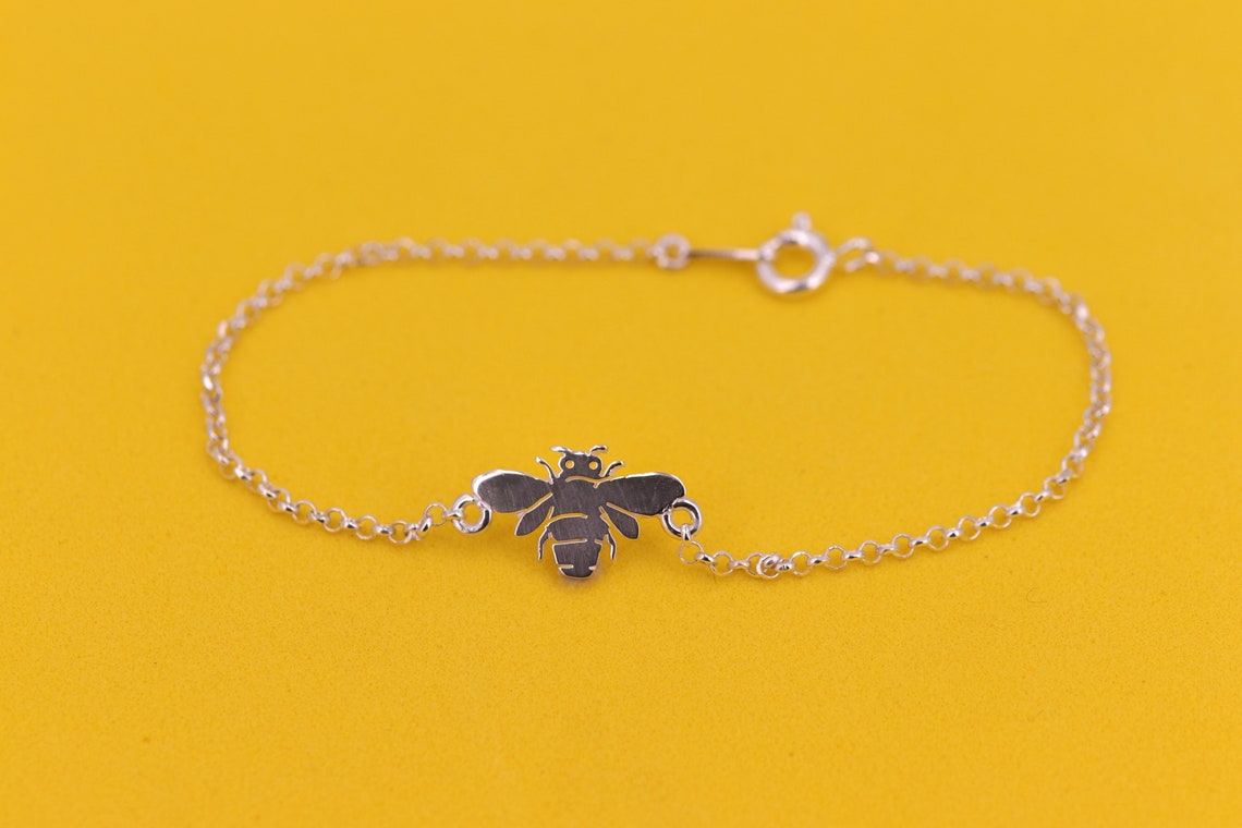 Bee bracelet in sterling silver little bee bracelet gift Etsy