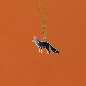 Pendentif renard en argent 925 Idée cadeau petit renard Collier renard pendentif animal fait main cadeau anniversaire image 2