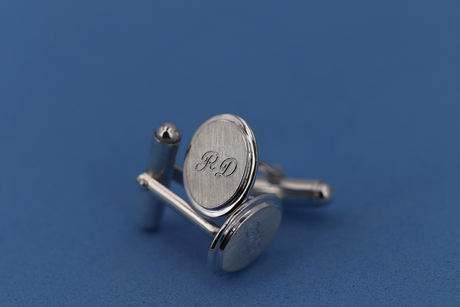 Boutons de manchette DUNHILL bleu saphir et argent 925, OCCASION LUXE