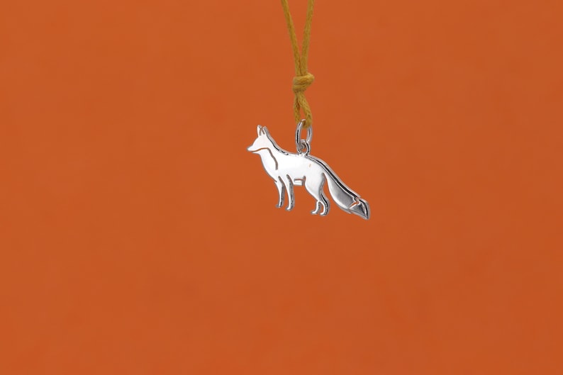 Pendentif renard en argent 925 Idée cadeau petit renard Collier renard pendentif animal fait main cadeau anniversaire image 3