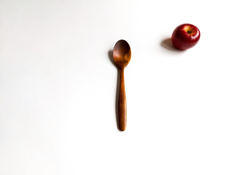 Traditional handcrafted HQ plum wood serving spoon. Smooth and gorgeus. image 2